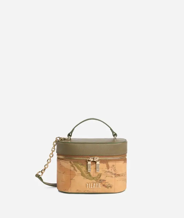 Alviero Martini Treasure Bag tracollina vanity Geo Classic e Verde Oliva