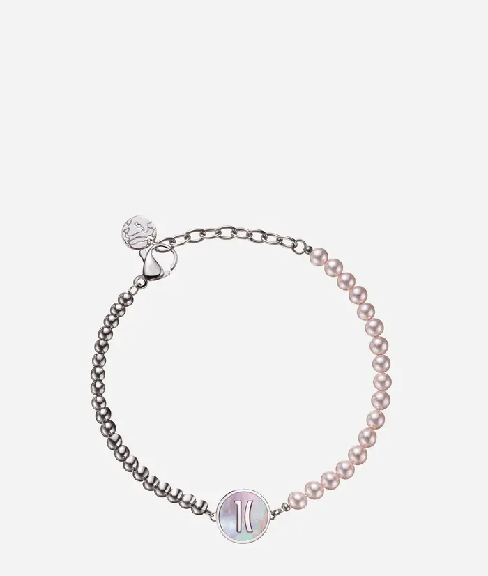 Via Condotti bracciale in acciaio e madreperla Argento