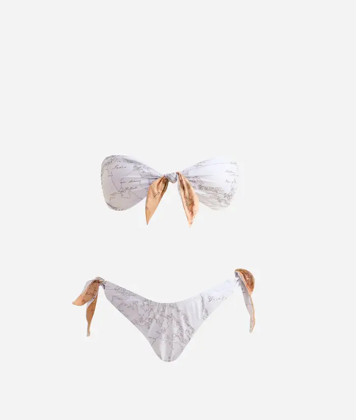 Alviero Martini White Geo Mix bikini a fascia Bianco
