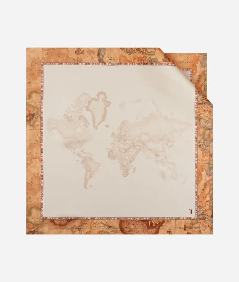 Alviero Martini White Geo Mix foulard in seta 70x70 Bianco