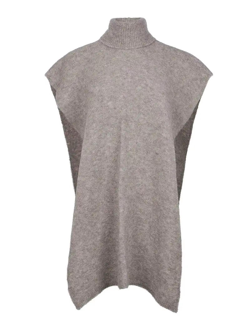 Alysi Cape Made Of A Blended Alpaca Grigio