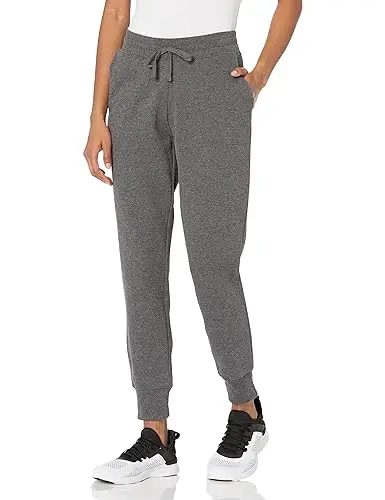 Amazon Essentials Pantaloni da Jogging in Pile con Risvolto (Disponibili in Taglie Forti) Donna, Carbone Puntinato
