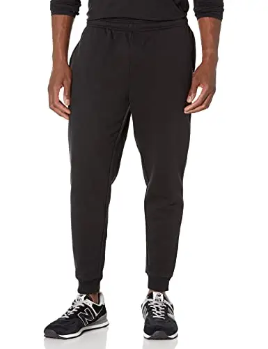 Amazon Essentials Pantaloni Sportivi da Jogging Taglio Rilassato, in Pile, Vestibilità Comoda Uomo, Nero