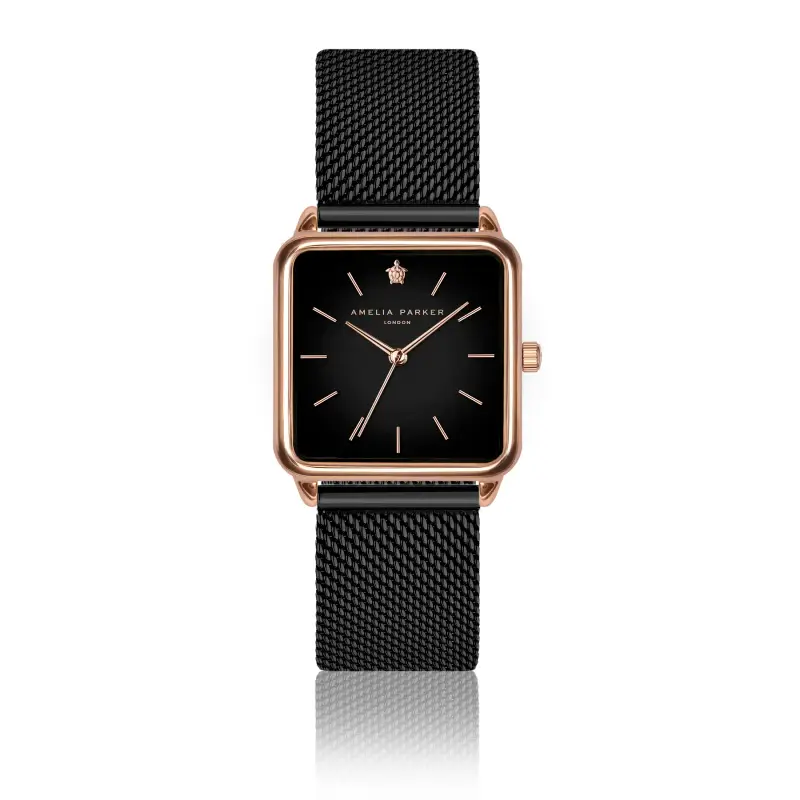 Amelia Parker Orologio da donna Night Plaza Black Mesh