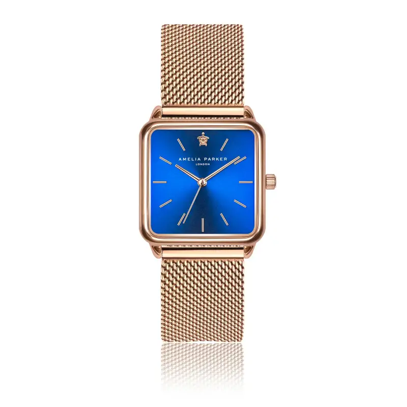 Amelia Parker Orologio da donna Pacific Ocean Rose Gold Mesh