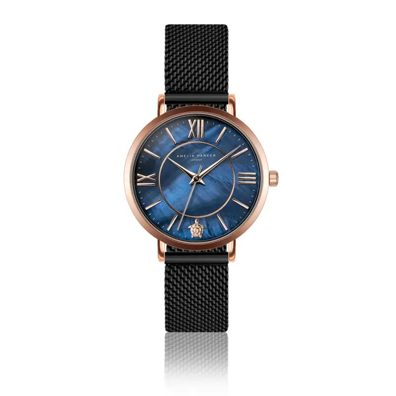Amelia Parker Orologio da donna Petite Blue Black Mesh