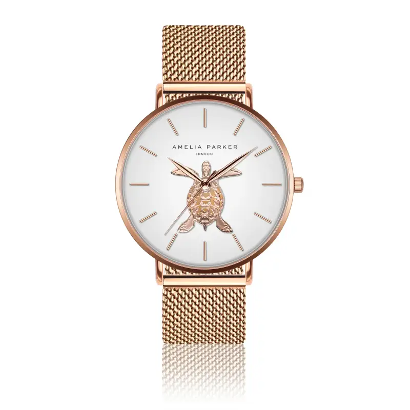 Amelia Parker Orologio da donna Rose Turtle Mesh