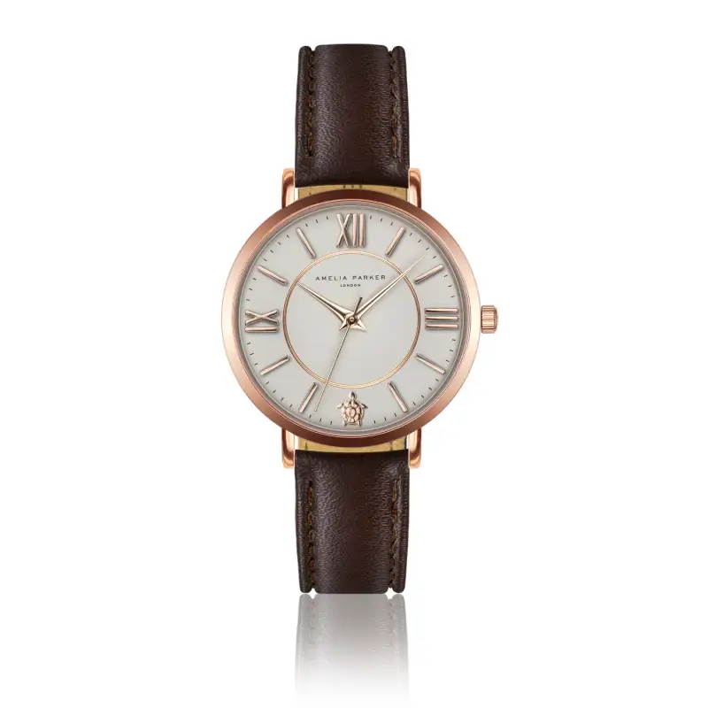 Amelia Parker Orologio in pelle da donna Petite Classique Brown