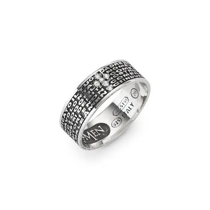 AMEN Anello Padre Nostro Brunito Croce Zirconata