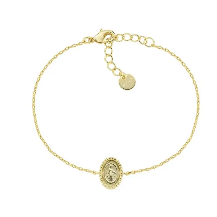 AMEN Bracciale In Ottone Dorato Con Miracolosa