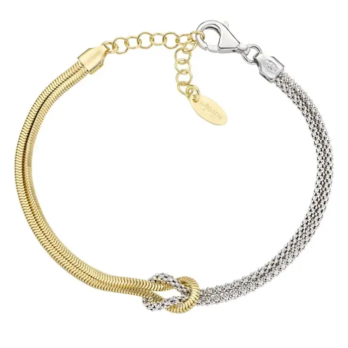 AMEN Bracciale Nodo D Amore Bicolore