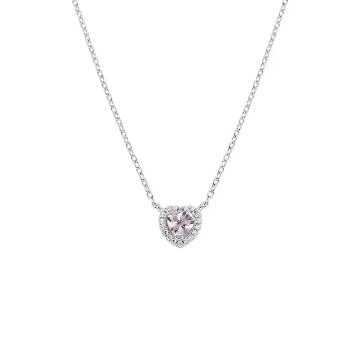 AMEN Collana Dolce Cuore Rosa Morganite