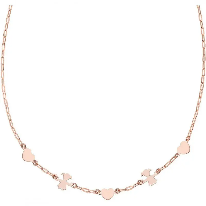 AMEN Collana Donna Gioielli - Argento 925 - Cuore E Bambina