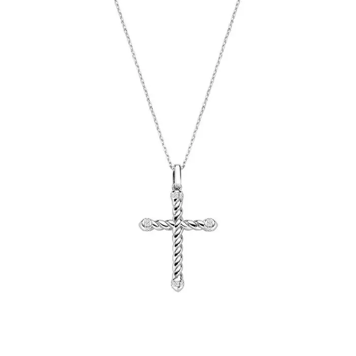 AMEN Collana In Ottone Croce Intrecciata