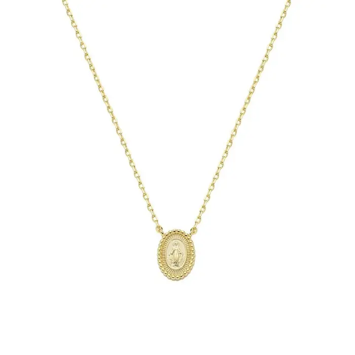 AMEN Collana In Ottone Dorato Con Miracolosa