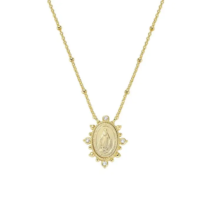 AMEN Collana In Ottone Dorato Luce Miracolosa