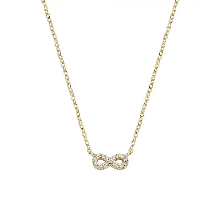 AMEN Collana Mini Infinito Pavé Dorata