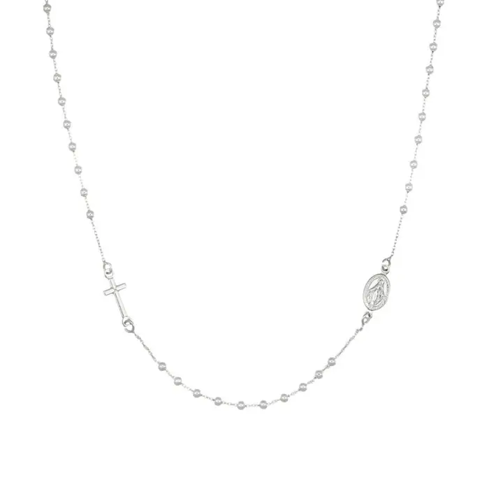 AMEN Collana Rosario Girocollo Con Grani 2 Mm