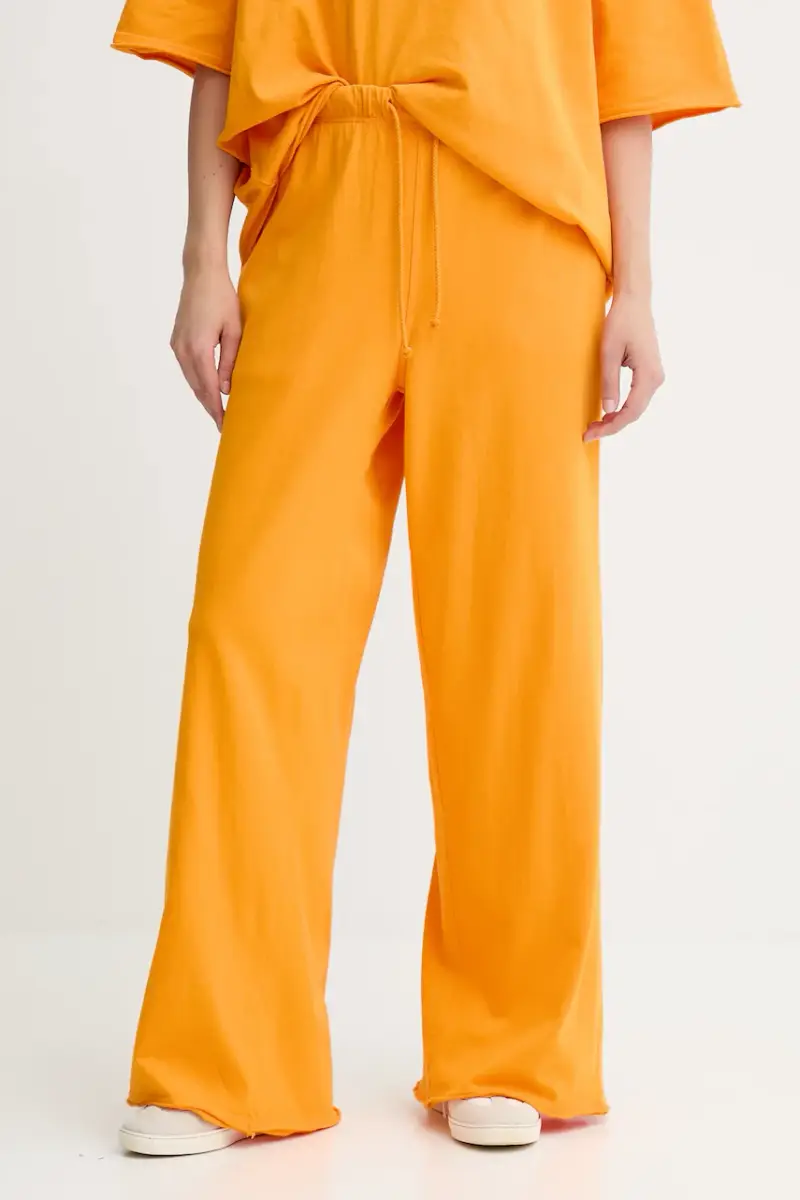 American vintage pantaloni tuta di cotone donna colore arancione AFO05B
