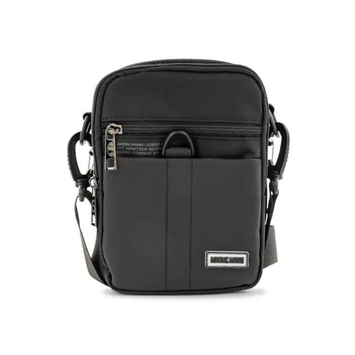 AMERICANINO Borsello a tracolla nero da uomo con multi-tasche e design urbano UNICA