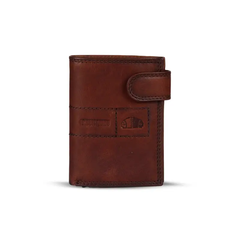 AMERICANINO Portafoglio marrone verticale da uomo in pelle