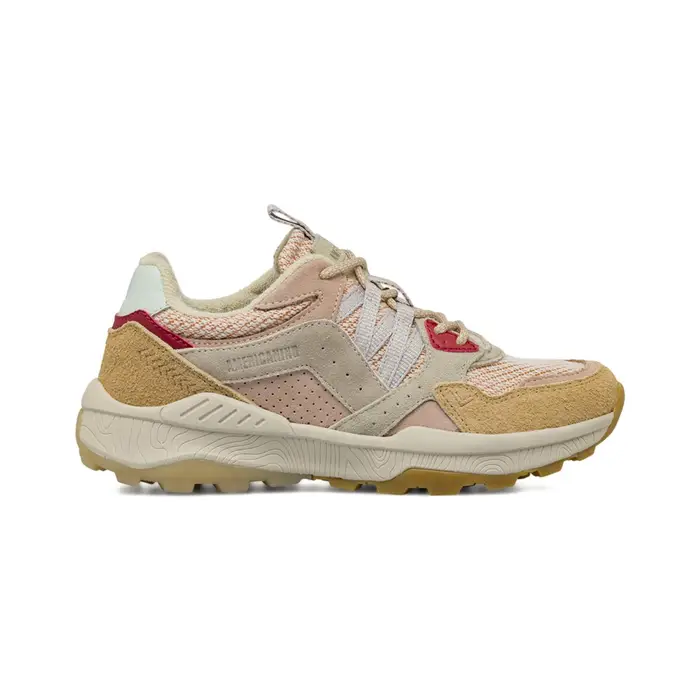 Sneakers beige e rosa Americanino da donna con suola chunky carrarmato e lacci