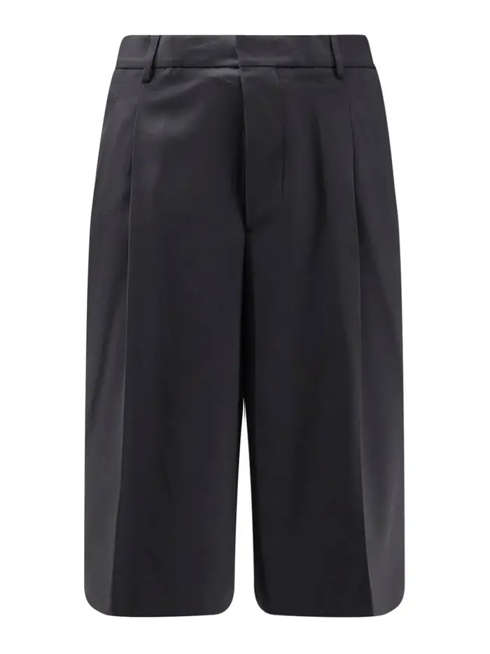 Ami Paris Bermuda In Lana Vergine Nero