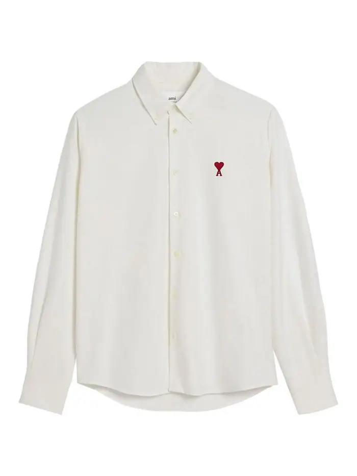 Ami Paris Camicia di cotone de coeur Bianco