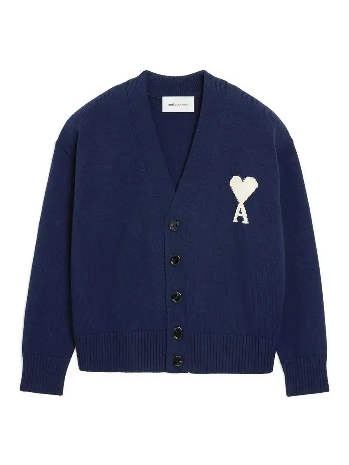 Ami Paris Cardigan Ami De Coeur Blu