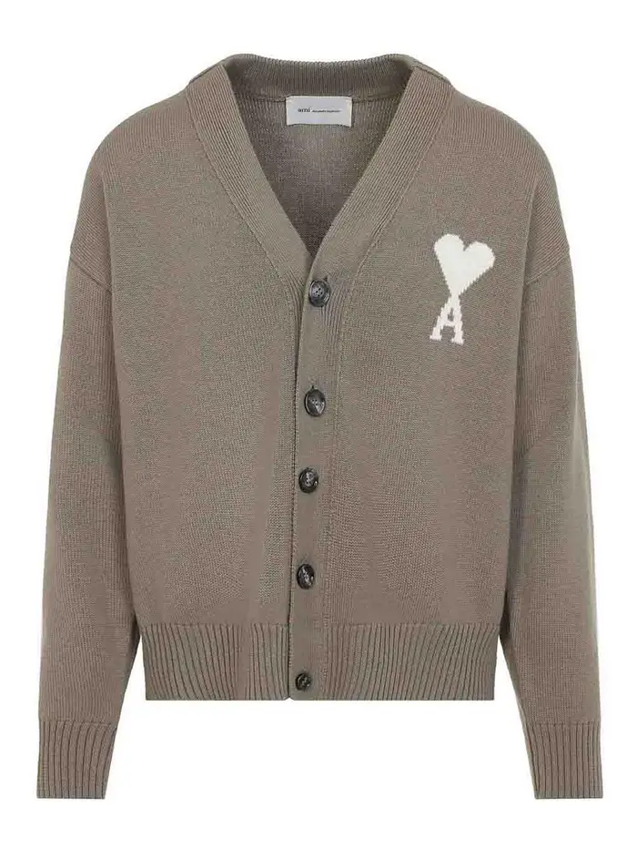 Ami Paris Cardigan in lana Beige