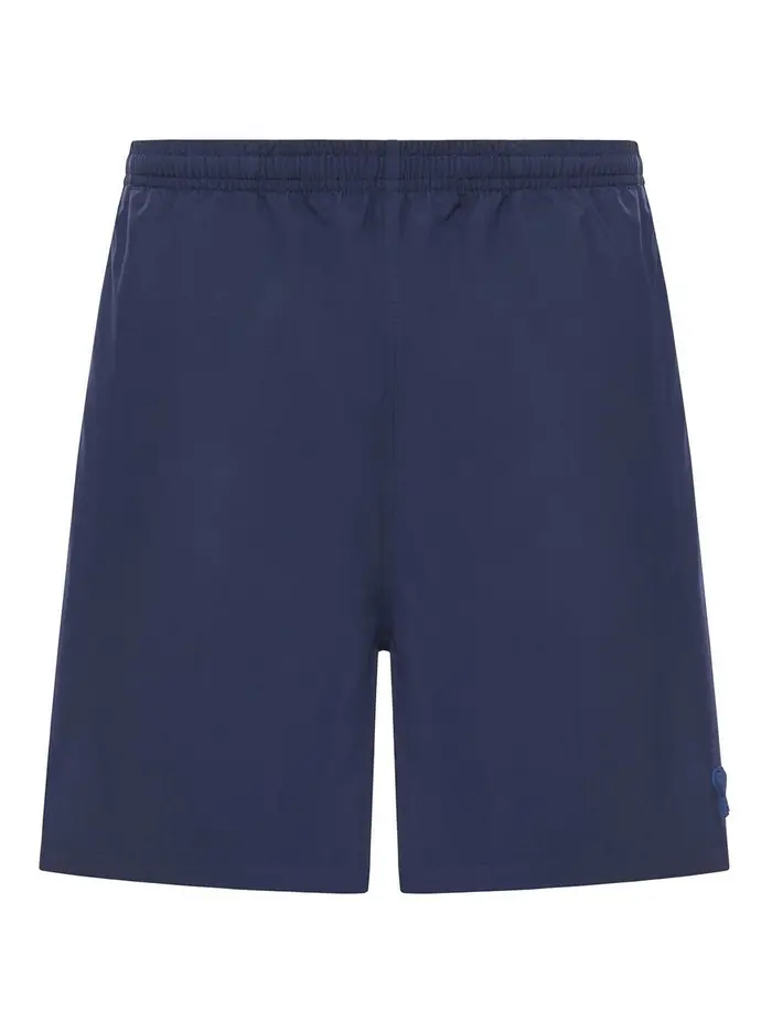 Ami Paris Costume Da Bagno Con Logo Applicato Blu