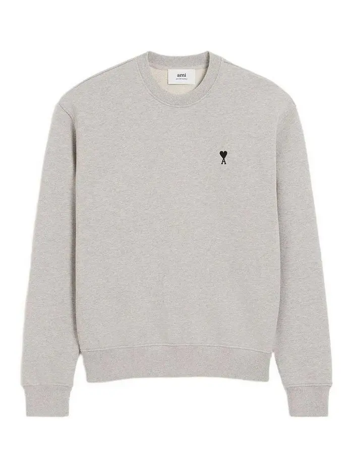 Felpa Ami De Coeur in cotone Grigio Chiaro