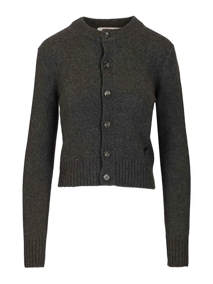 Ami Paris Lana e cashmere cardigan Nero