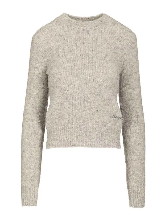 Ami Paris Maglione a maglia in lana e alpaca Grigio