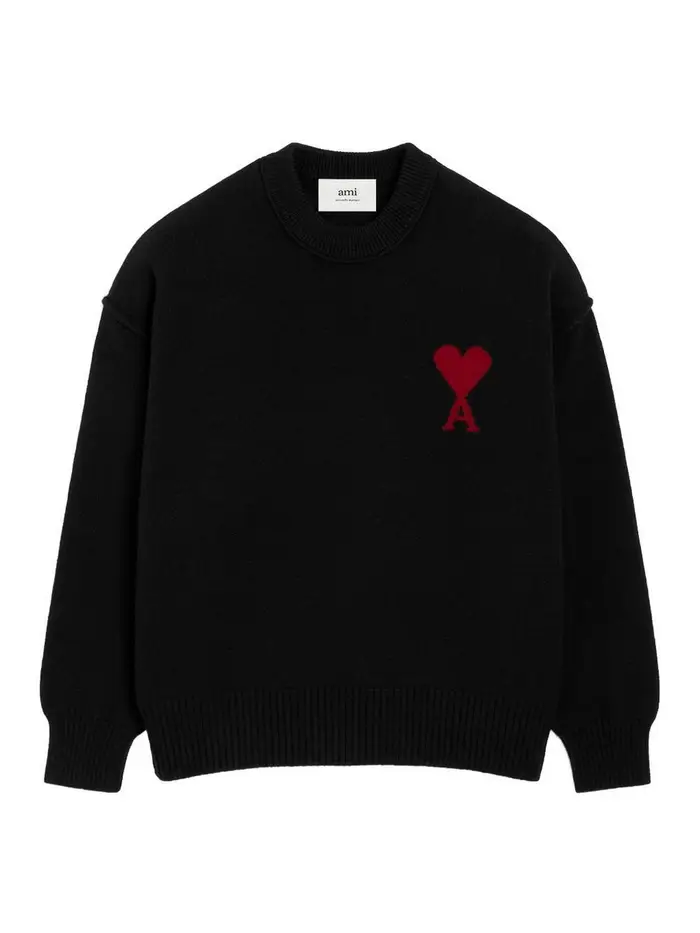 Ami Paris Maglione di lana ami de coeur Nero