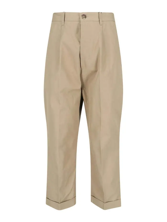 Ami Paris Pantaloni In Cotone Beige