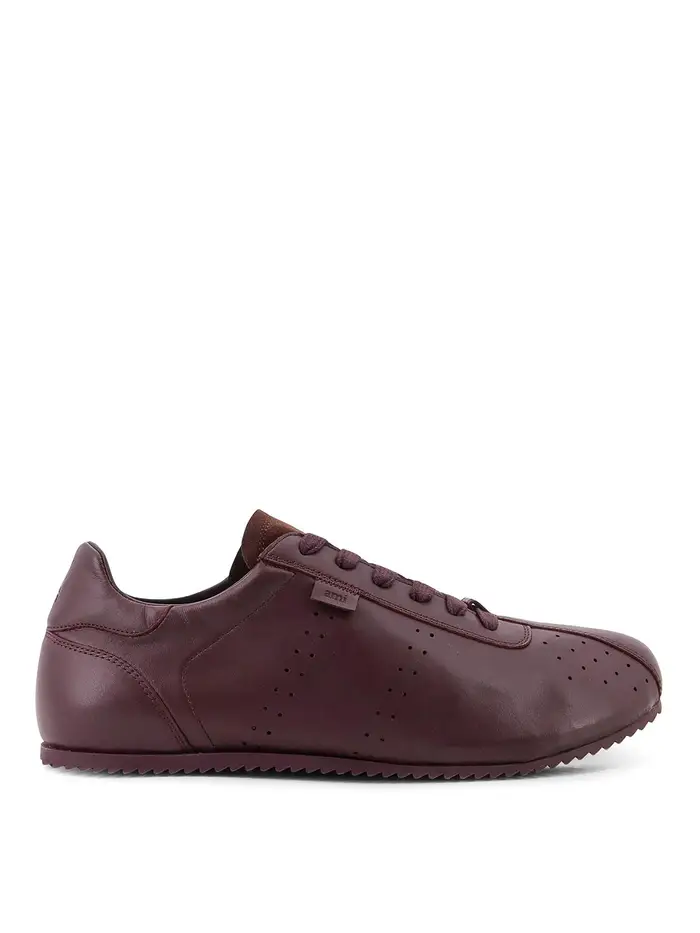 Ami Paris Sneakers Low-Top In Pelle Marrone