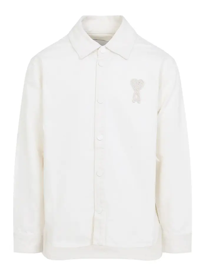 Ami Paris Sovracamicia Ami De Coeur Bianco