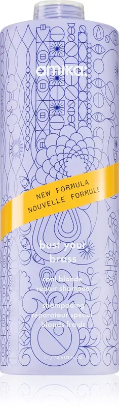 Amika Bust Your Brass Cool Blonde shampoo tonificante viola per capelli biondi e grigi 1000 ml