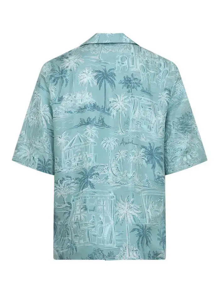 Amiri Camicia da bowling Chateau Sketch Verde
