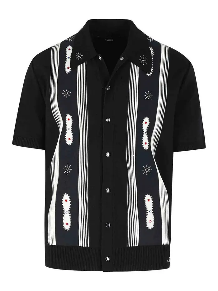Amiri Camicia di lana nera Nero