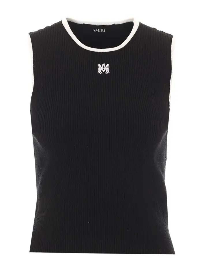 Amiri Canotta in maglia nera Nero