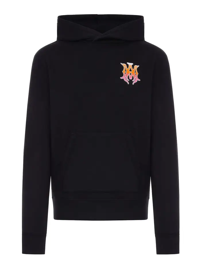 Amiri Felpa Con Cappuccio In Cotone Con Logo Nero