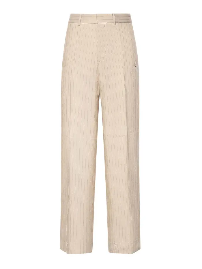 Amiri Pantaloni Sartoriali Gessati Bianco