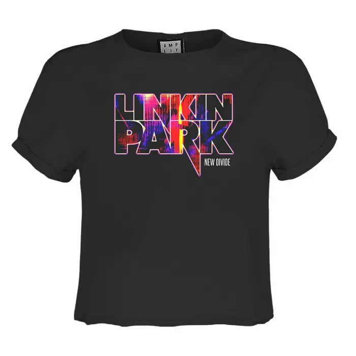 Crop Top Amplificato Donna/Signora New Divide Linkin Park S carbone