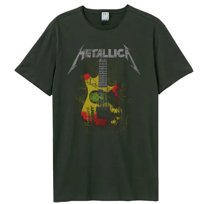 Maglietta unisex per adulti Frankenstein Guitar Metallica L carbone
