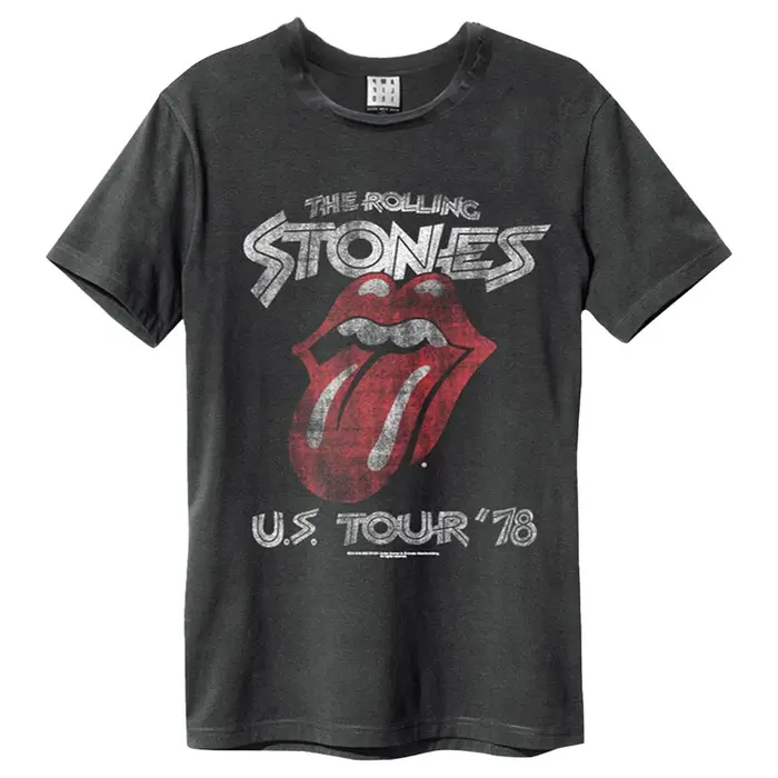 T-shirt Amplified Unisex adulto US Tour 78 The Rolling Stones 3XL carbone