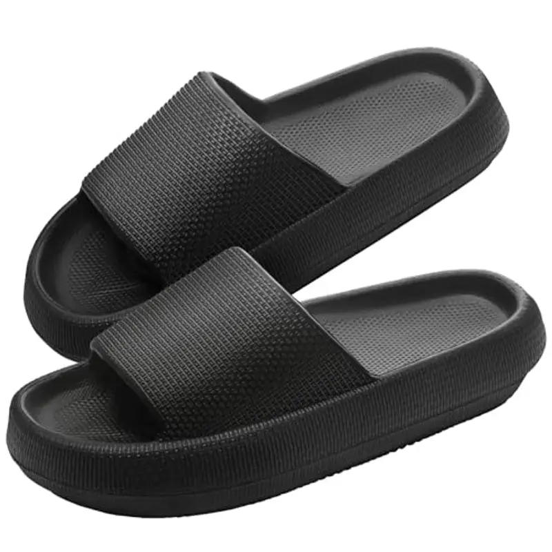 AMZHOTER Pantofole Donna Nero 1900290