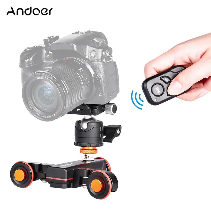 Andoer Carrello video per videocamera motorizzato wireless L4 PRO per Canon Nikon Sony nero