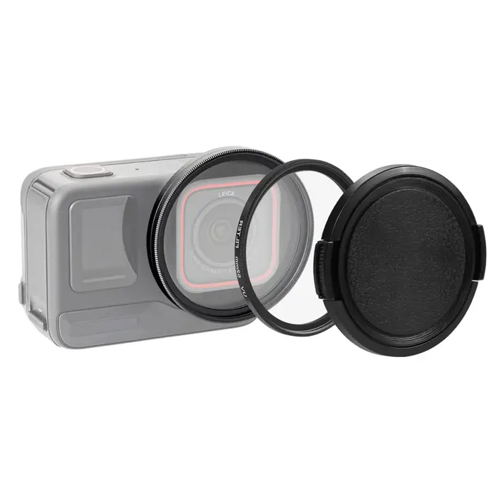 Filtro UV per obiettivo per fotocamera sportiva PULUZ PU969B con anello adattatore per filtro Copriobiettivo di ricambio per nero